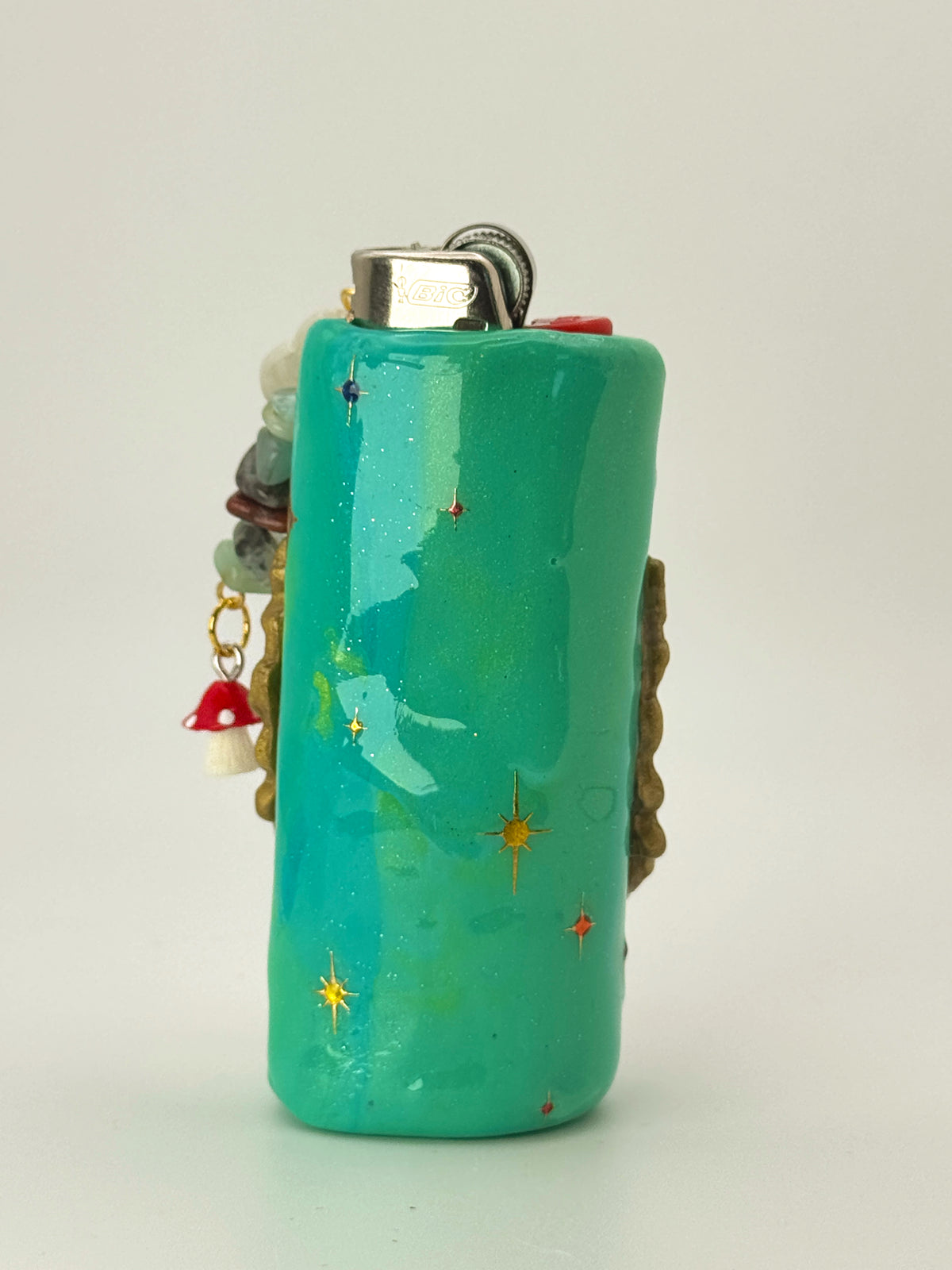 Rip It Frog Lighter Case with charm| Fits Standard Bic | Handmade Polymer Clay Art