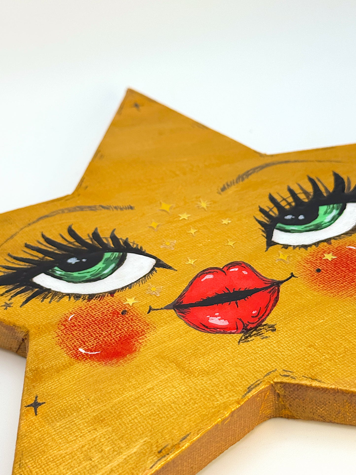 Celestial Star Babe – Hand-Painted 10” Wall Art