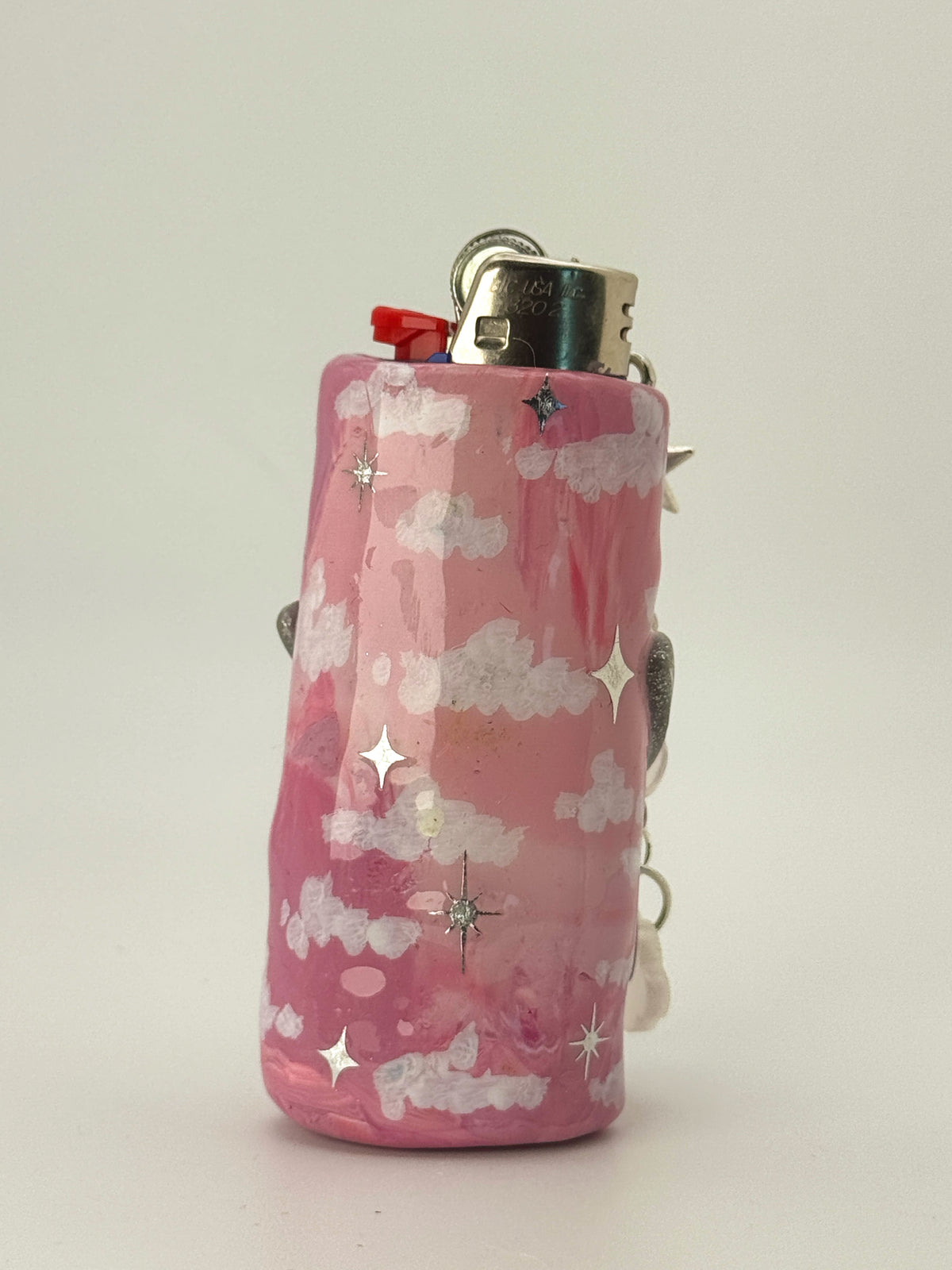 Sweet Dreams Star Lighter Case with charm| Fits Standard Bic | Handmade Polymer Clay Art