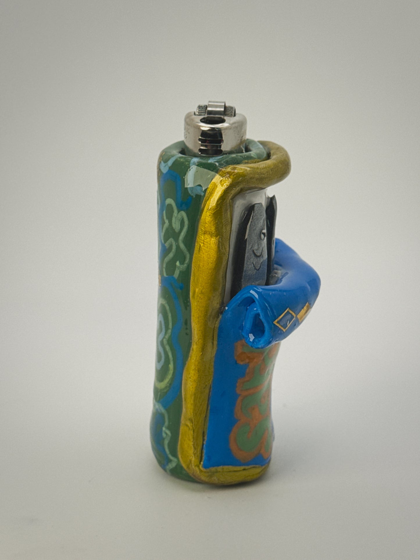 Sardine Tin Lighter Case| Fits Standard Bic | Handmade Polymer Clay Art