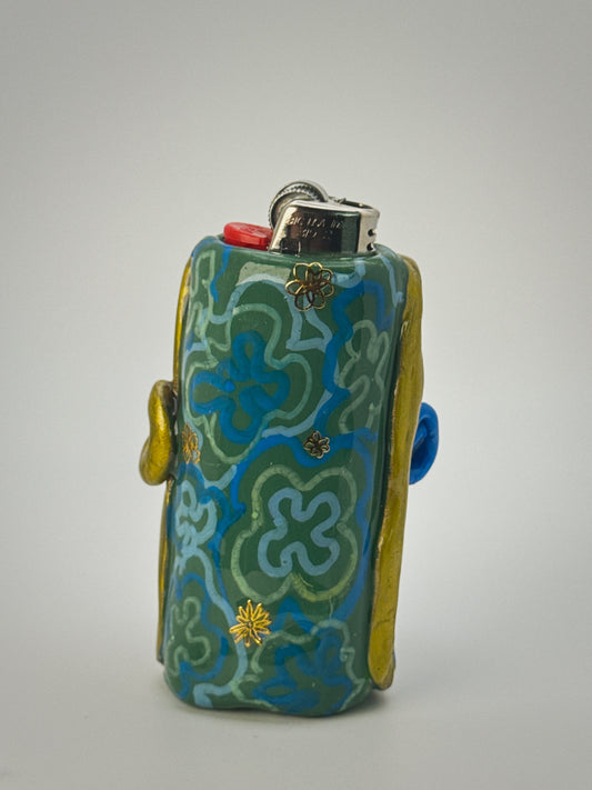 Sardine Tin Lighter Case| Fits Standard Bic | Handmade Polymer Clay Art