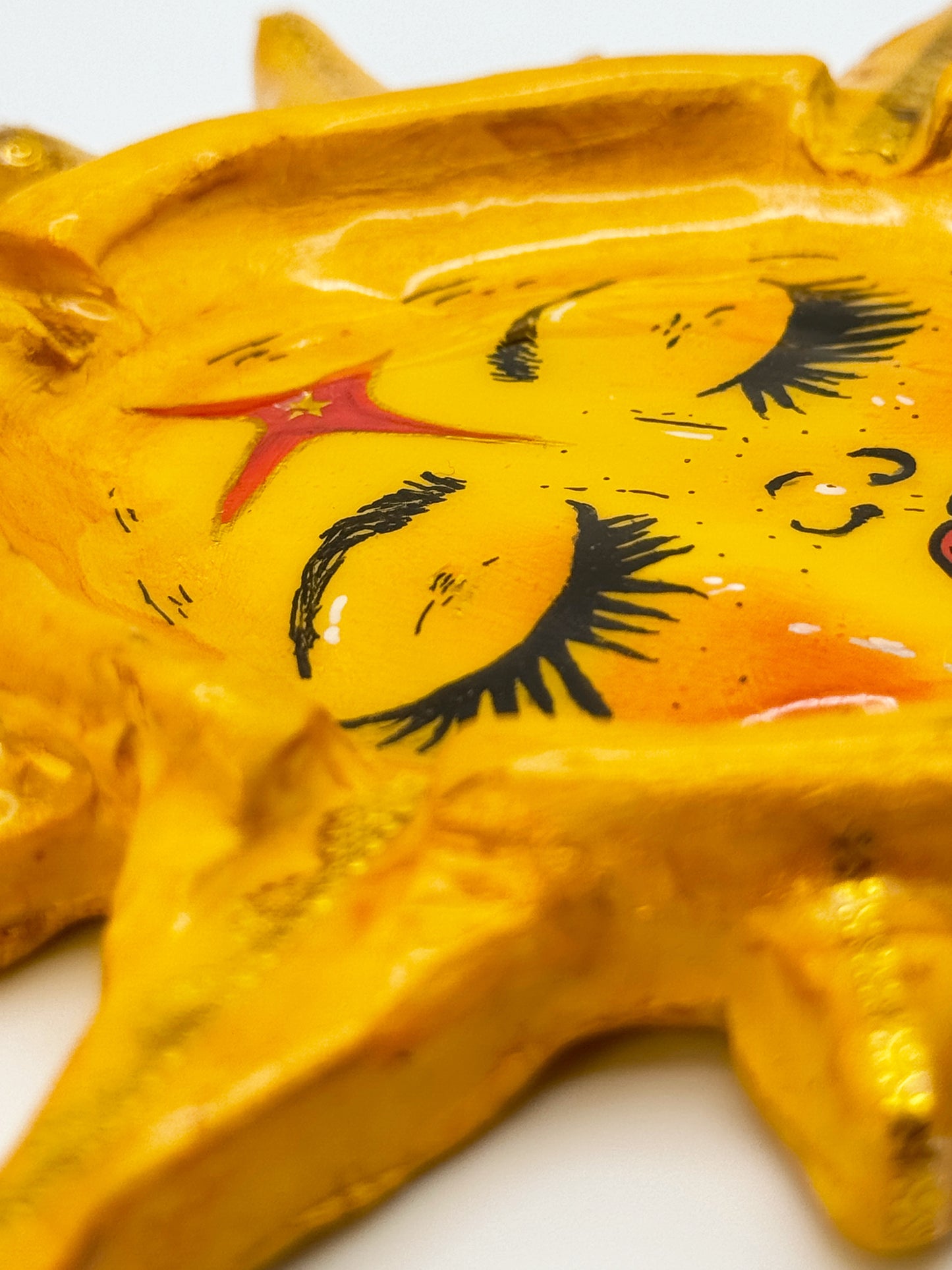 Smoking Sun Ashtray – 7” Polymer Clay Celestial Sun Tray