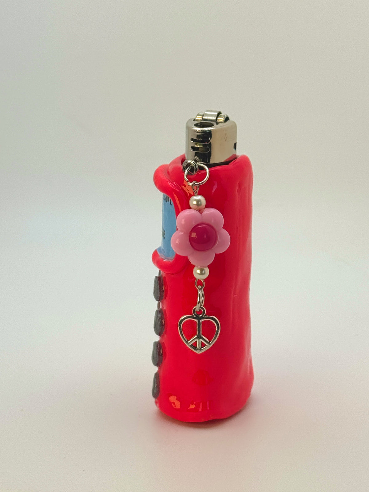 Vintage Cell Phone Case with charm| Fits Standard Bic | Handmade Polymer Clay Art