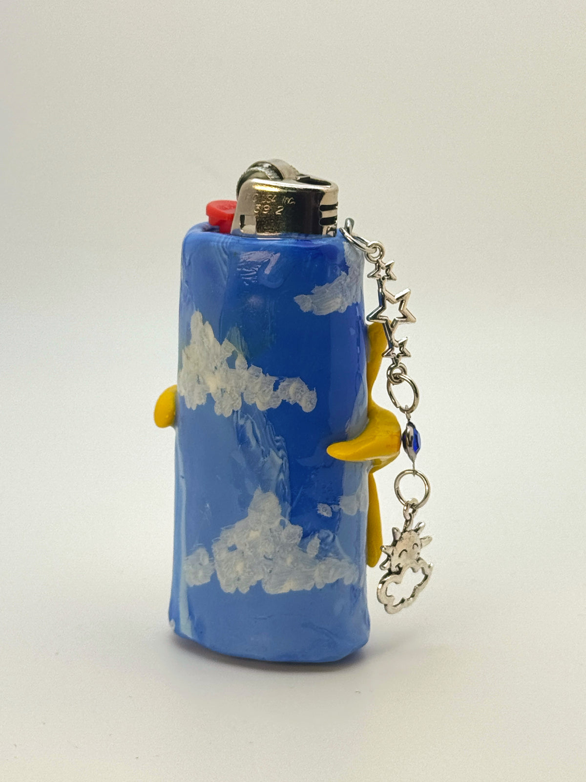 Celestial Sun Case with charm| Fits Standard Bic | Handmade Polymer Clay Art