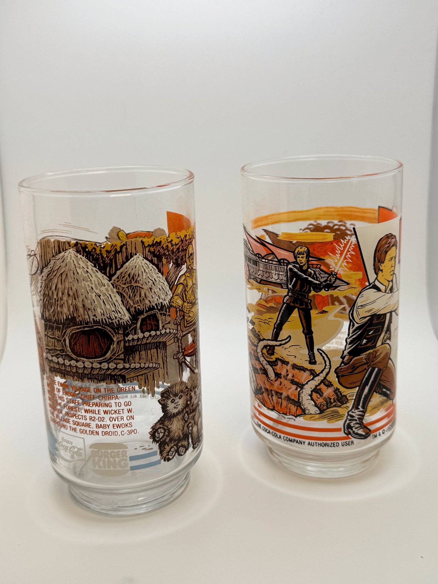 1983 Burger King Star Wars Return of the Jedi Glasses – Set of 2
