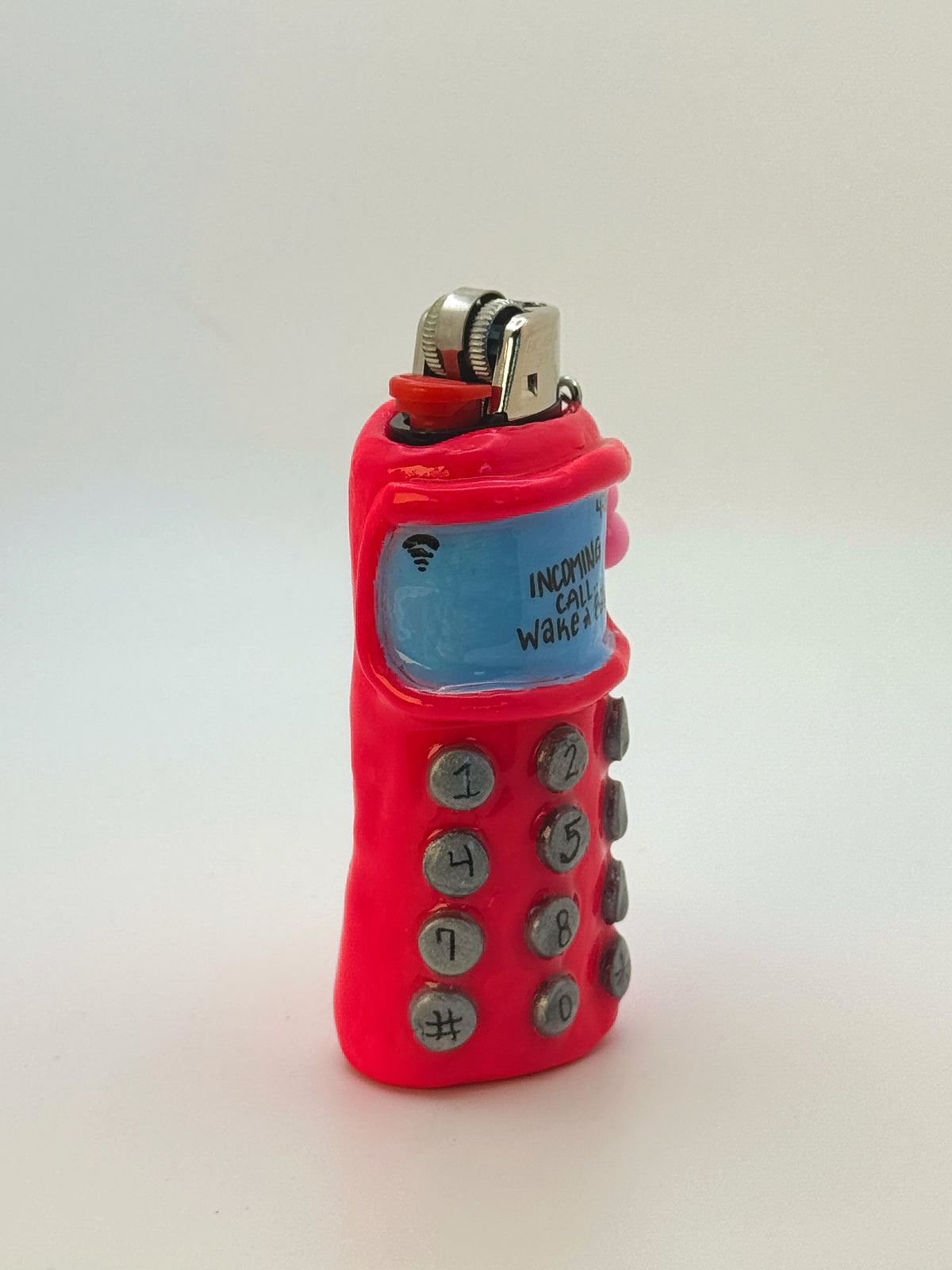 Vintage Cell Phone Case with charm| Fits Standard Bic | Handmade Polymer Clay Art