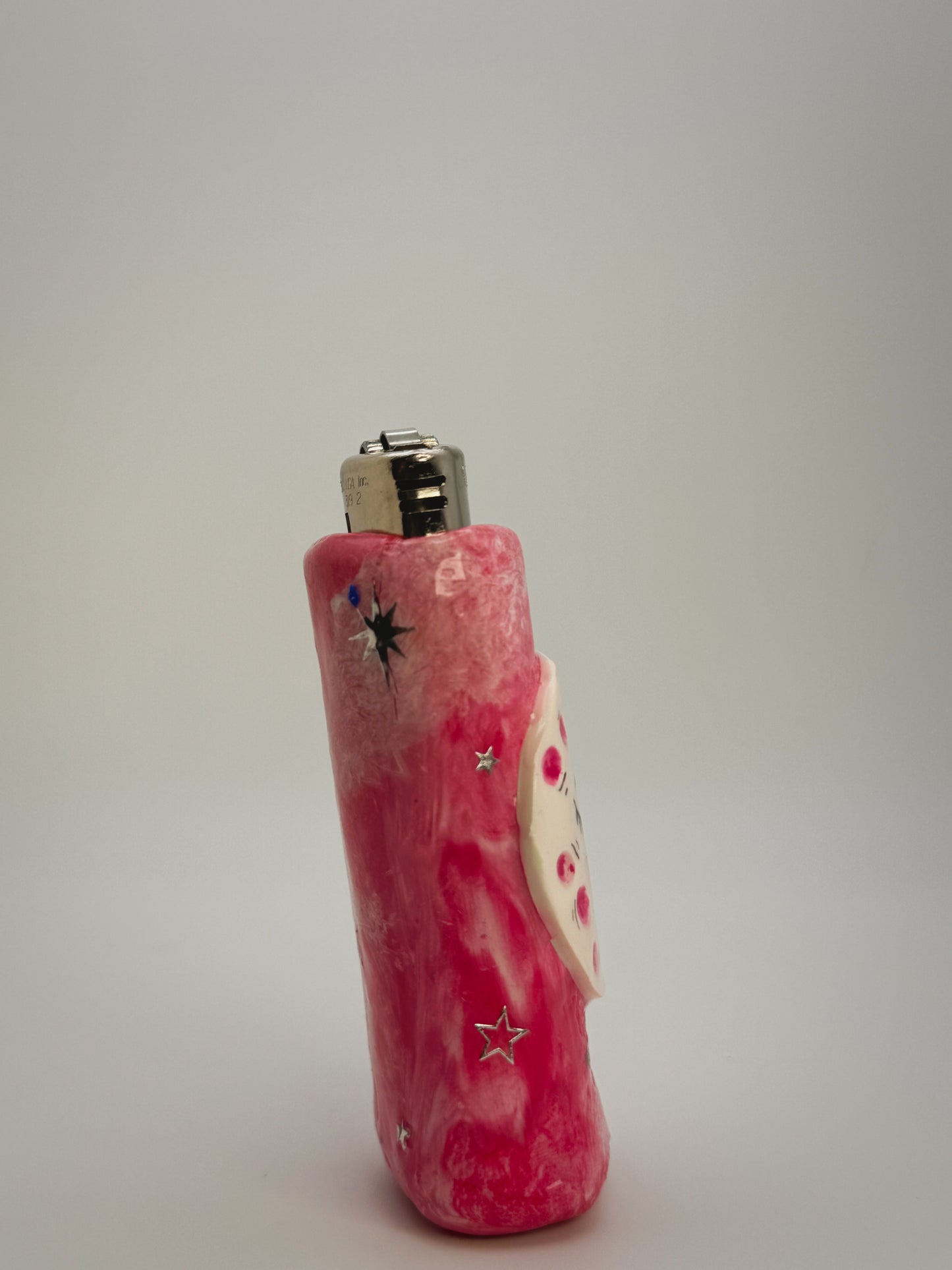 Smoking Moon Lighter Case| Fits Standard Bic | Handmade Polymer Clay Art