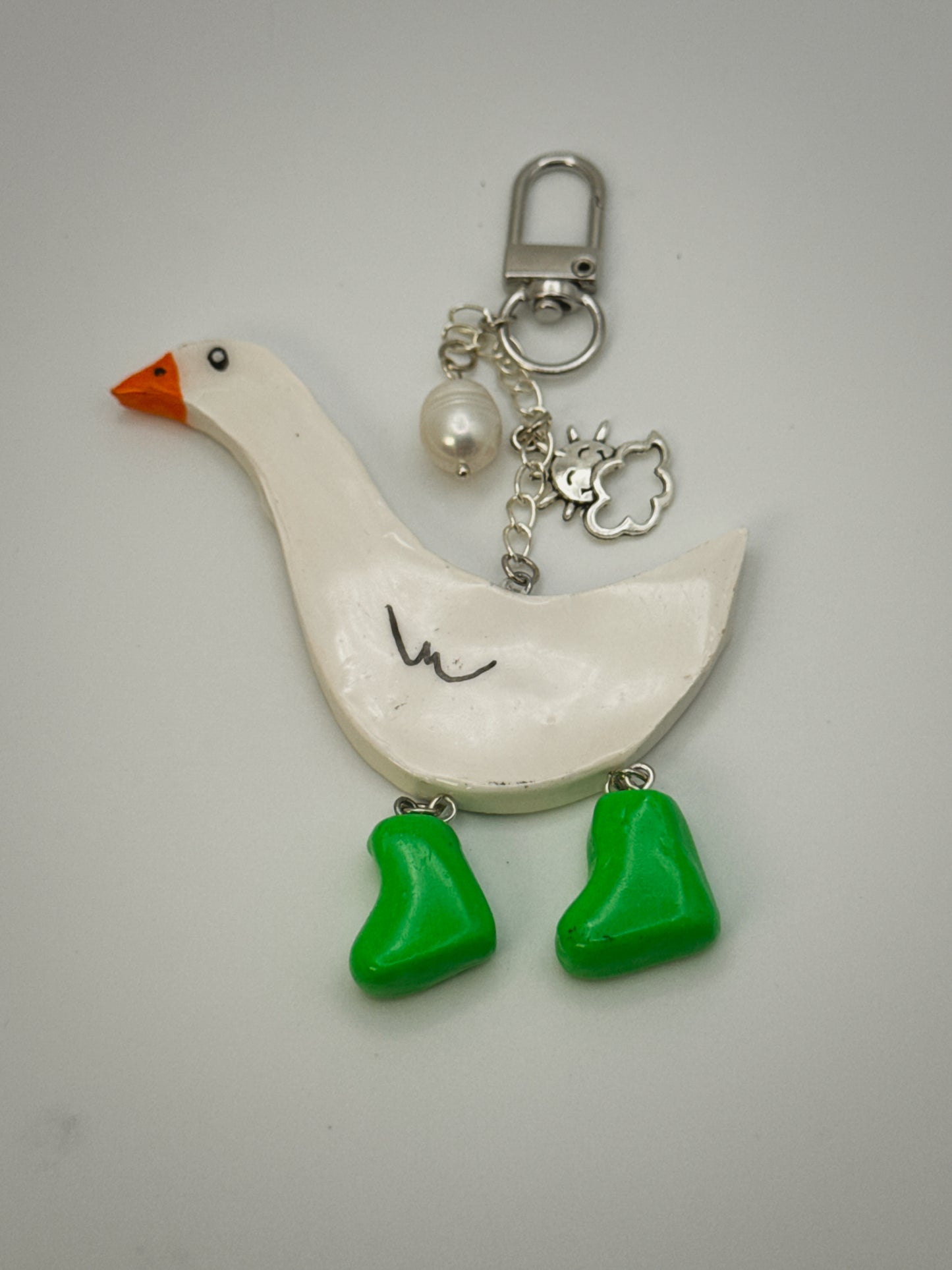 Silly Goose Charm | Handmade Polymer Clay Key Chain