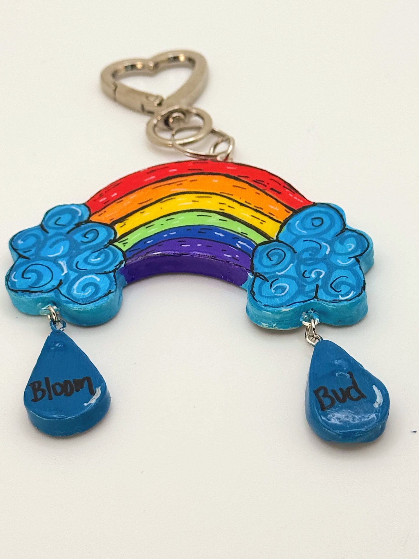 Crying Rainbow Keychain – Hand-Sculpted Polymer Clay Charm