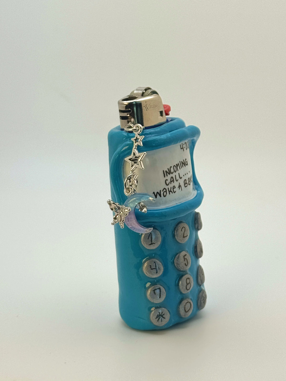 Vintage Cell Phone Case with charm| Fits Standard Bic | Handmade Polymer Clay Art