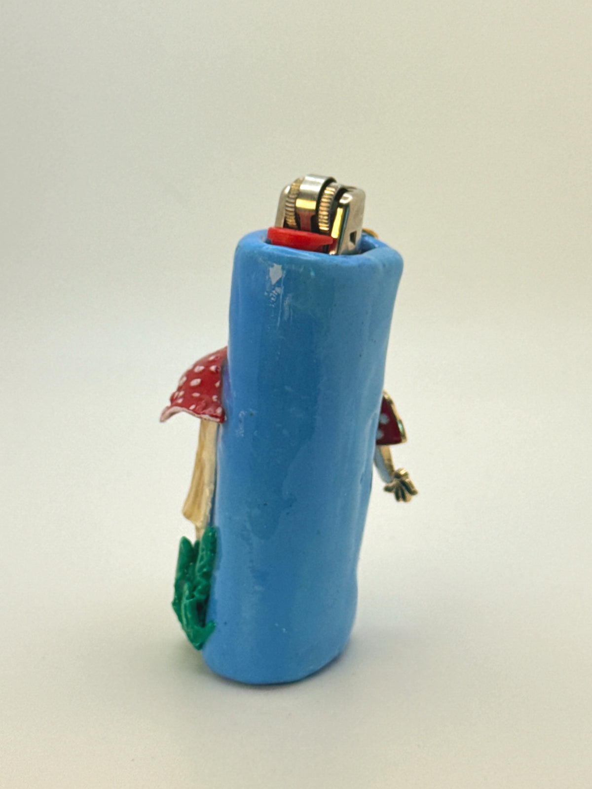 Mushroom Case with charm| Fits Standard Bic | Handmade Polymer Clay Art