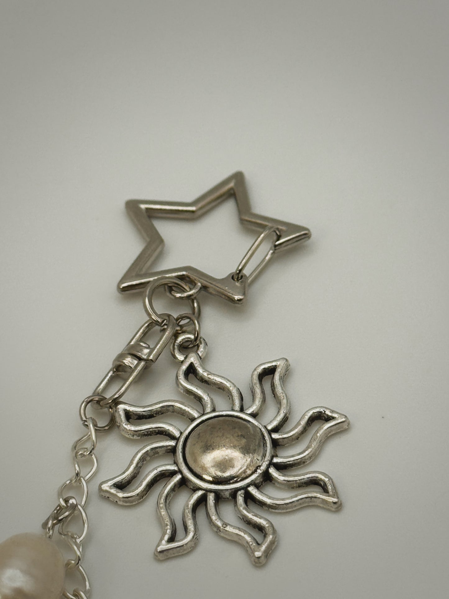 Silver Celestial Bag Charm | Handmade Key Chain