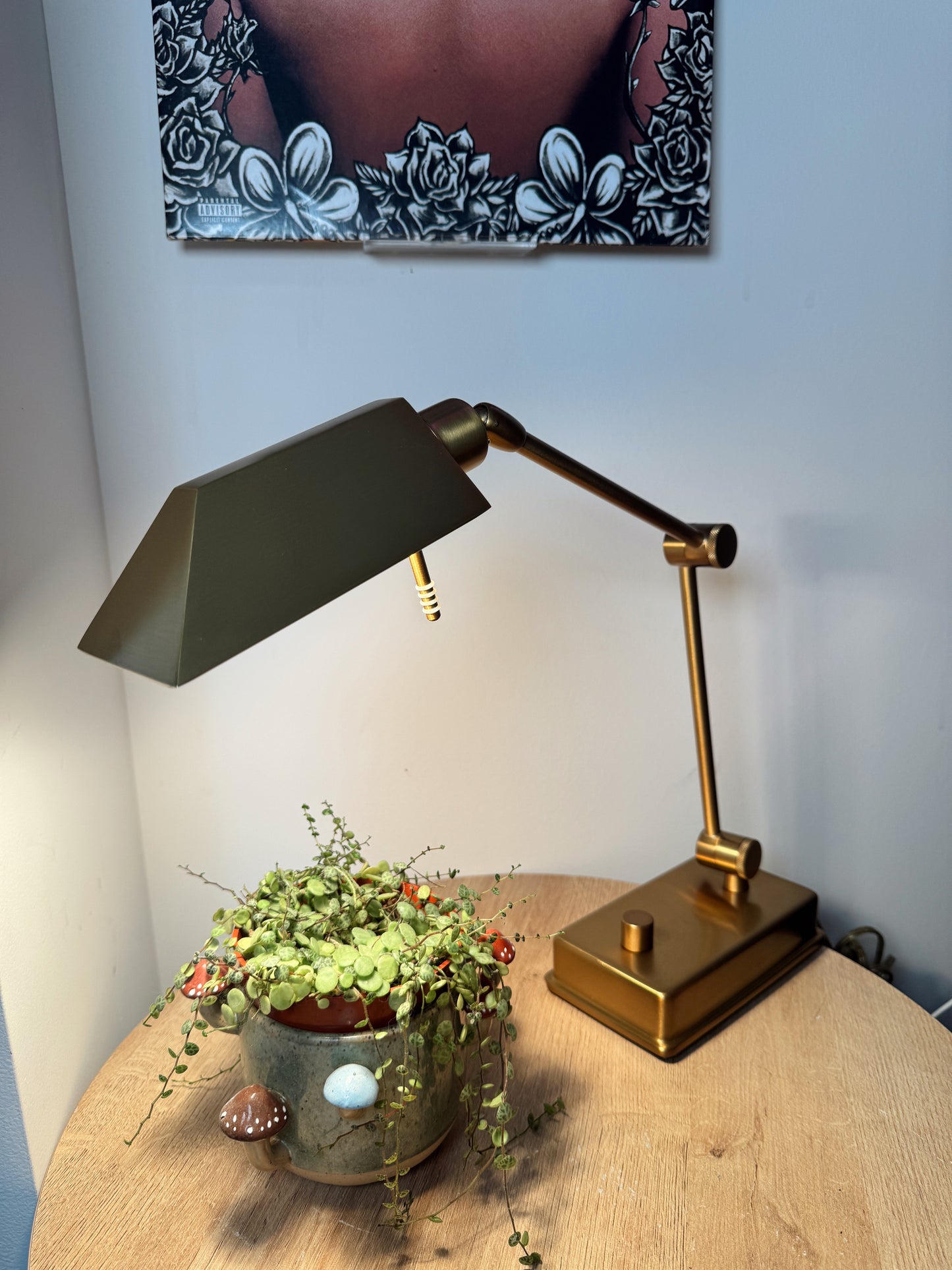 Vintage MCM Holtkötter Leuchten Adjustable Desk Lamp – Antique Brass, Dimmable, German Made