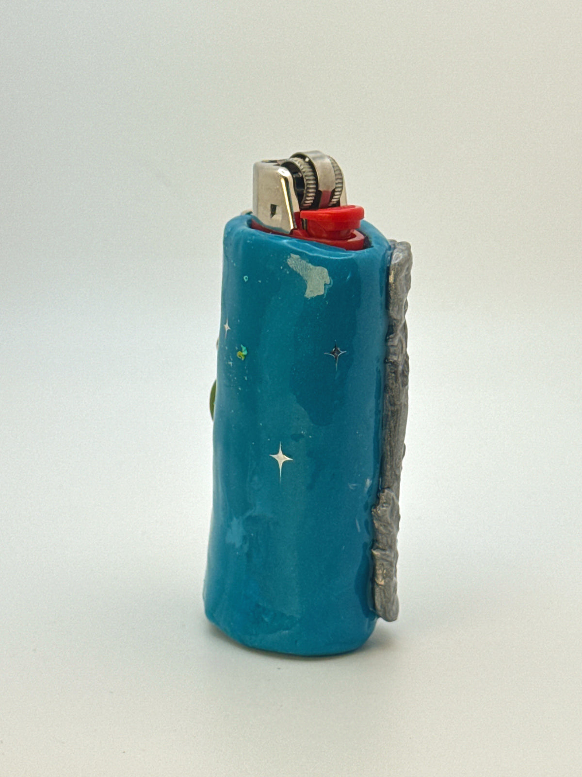 Vintage Frame Martini Kitty Case with charm| Fits Standard Bic | Handmade Polymer Clay Art