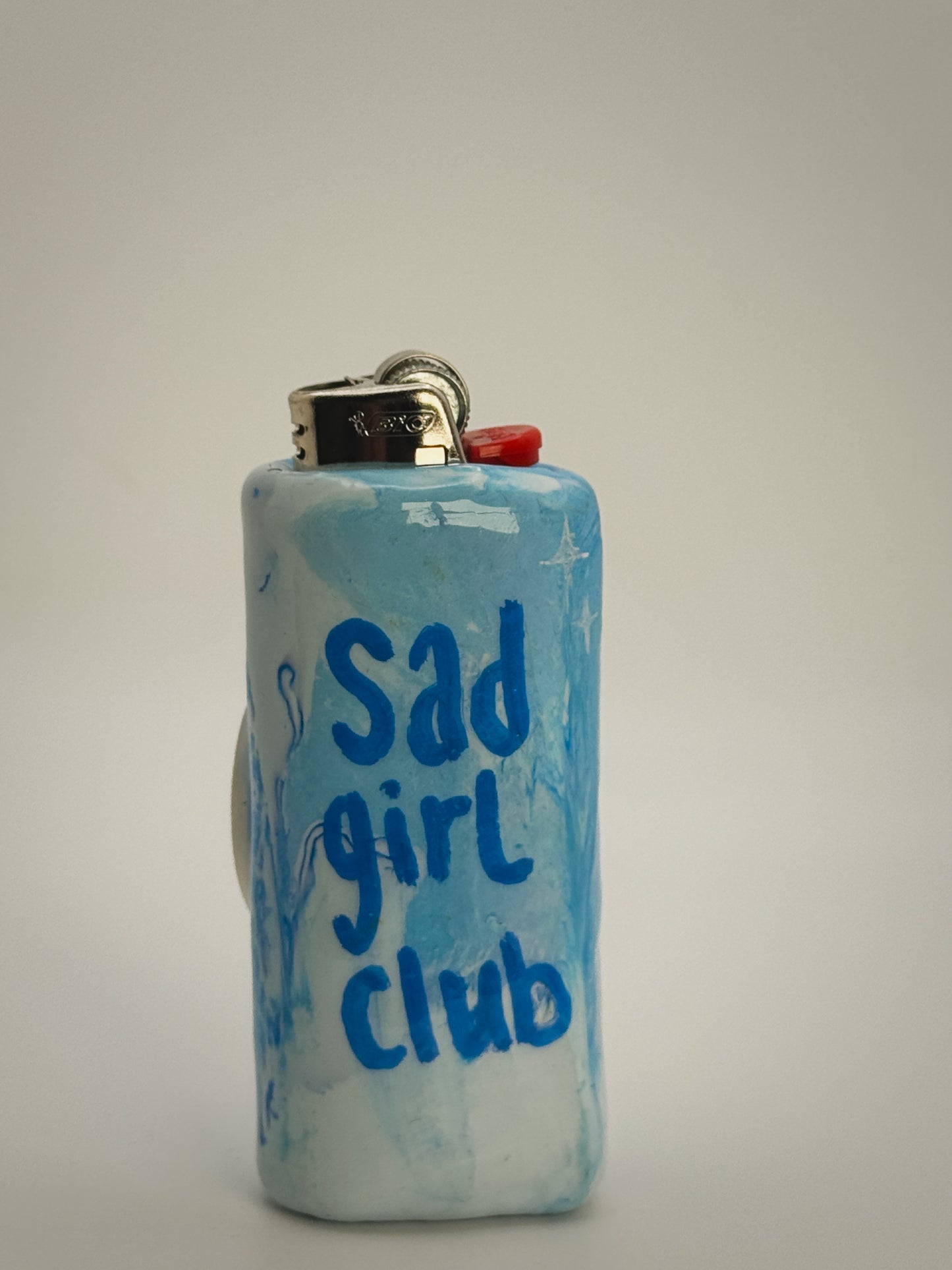 Sad Girl Club Ligher Case| Fits Standard Bic | Handmade Polymer Clay Art