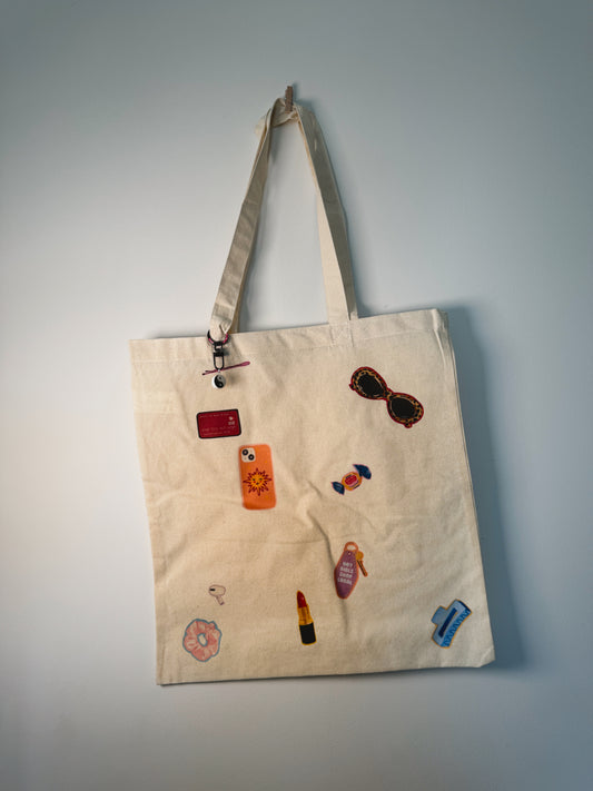 What’s In My Bag Hand-Pressed Tote Bag | 15x16 Natural Cotton — Luxe