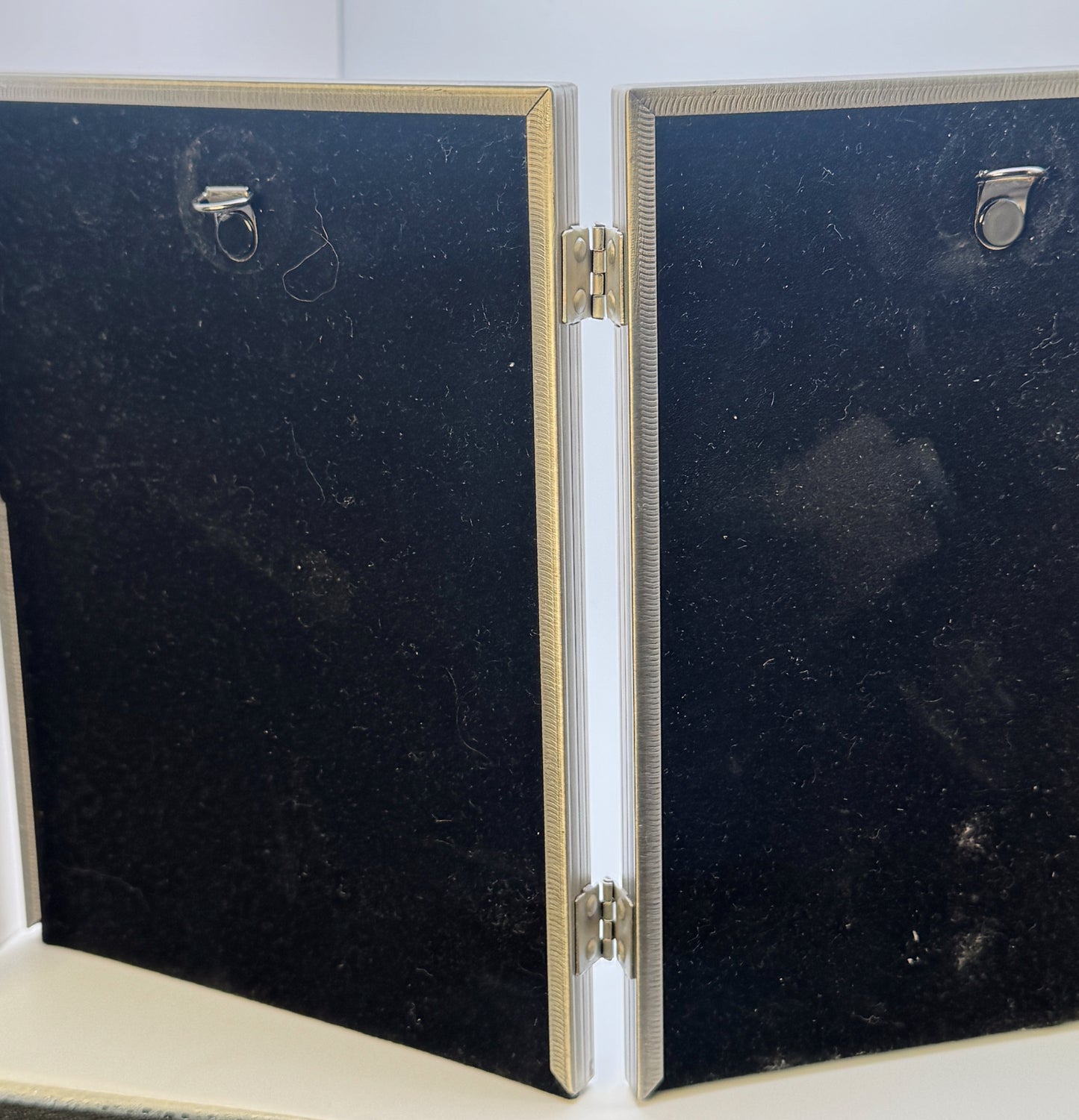 Vintage Hinged Double Frame with Sun & Moon Art Prints – Celestial Wall or Table/Shelf Display