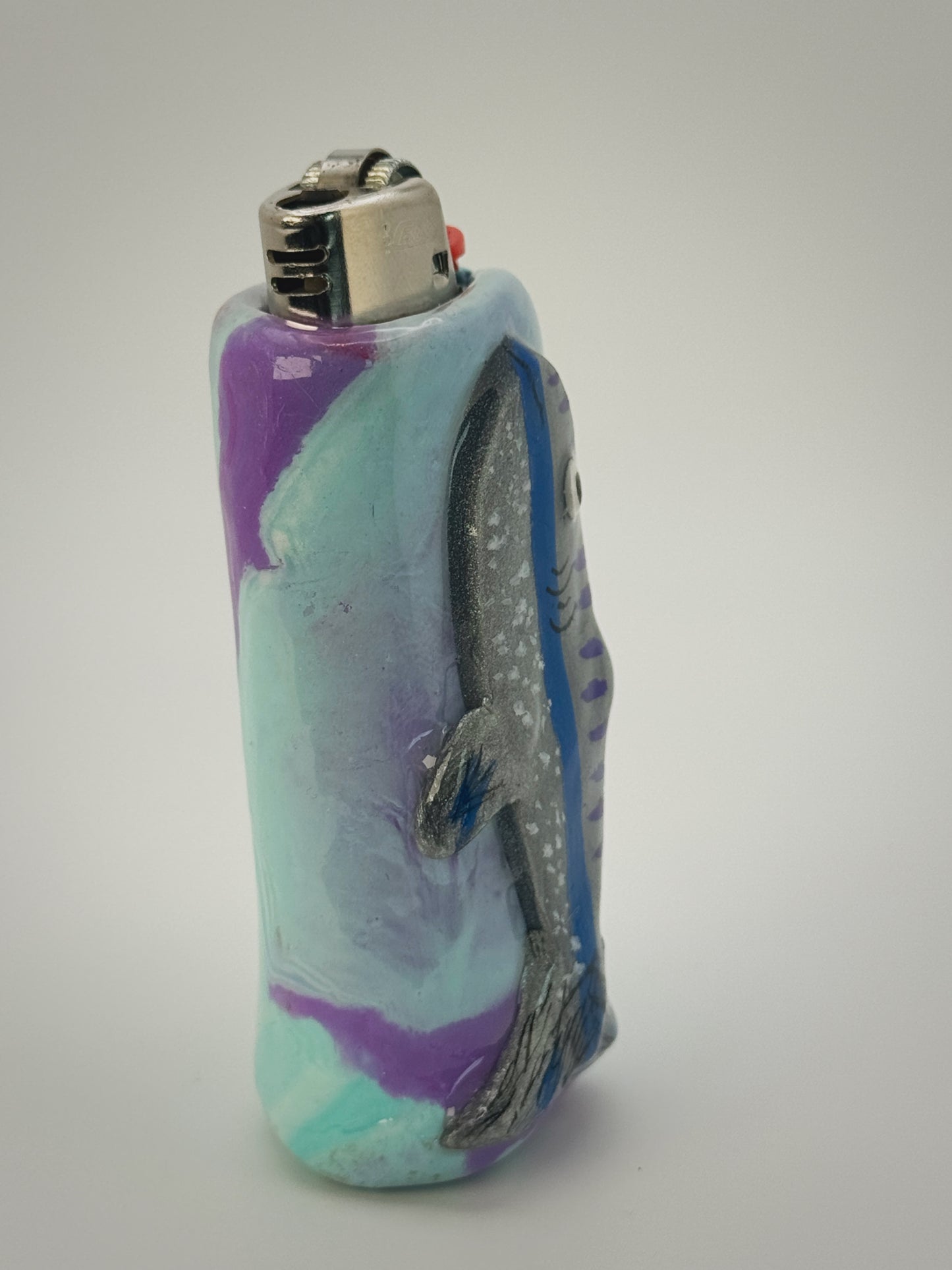Sardine Fish Lighter Case| Fits Standard Bic | Handmade Polymer Clay Art