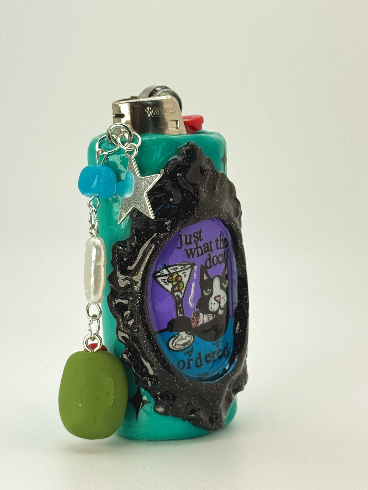 Just What The Doctor Ordered Lighter Case with charm| Fits Standard Bic | Handmade Polymer Clay Art