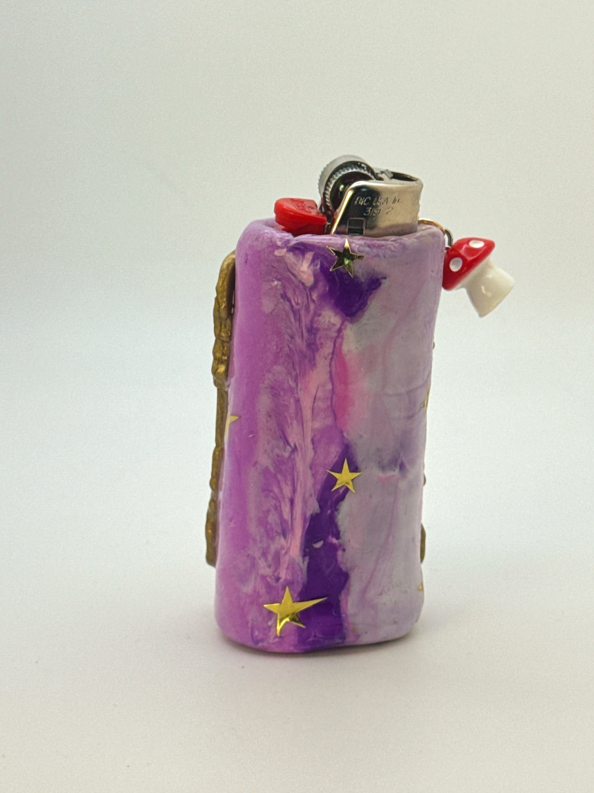 Vintage Frame Rip It Frog Case with charm| Fits Standard Bic | Handmade Polymer Clay Art