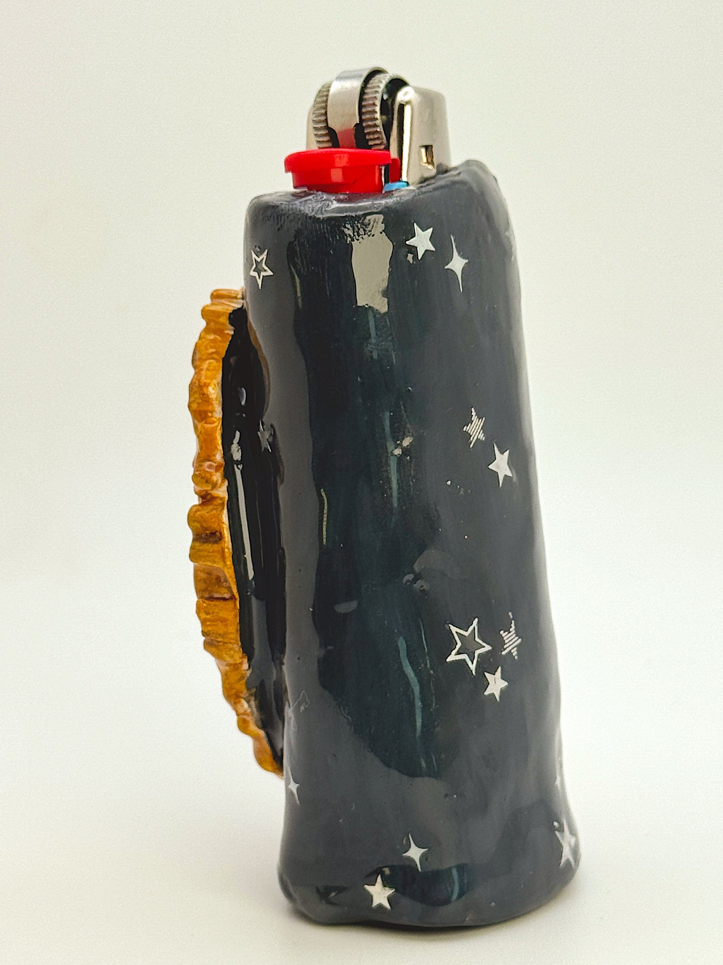 Vintage Frame Moon Lighter Case- Handmade from Polymer Clay