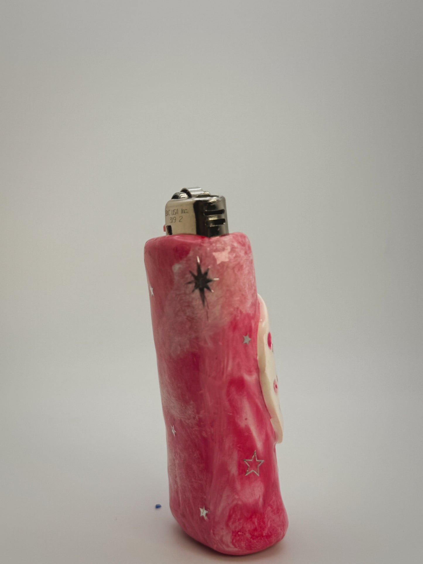 Smoking Moon Lighter Case| Fits Standard Bic | Handmade Polymer Clay Art