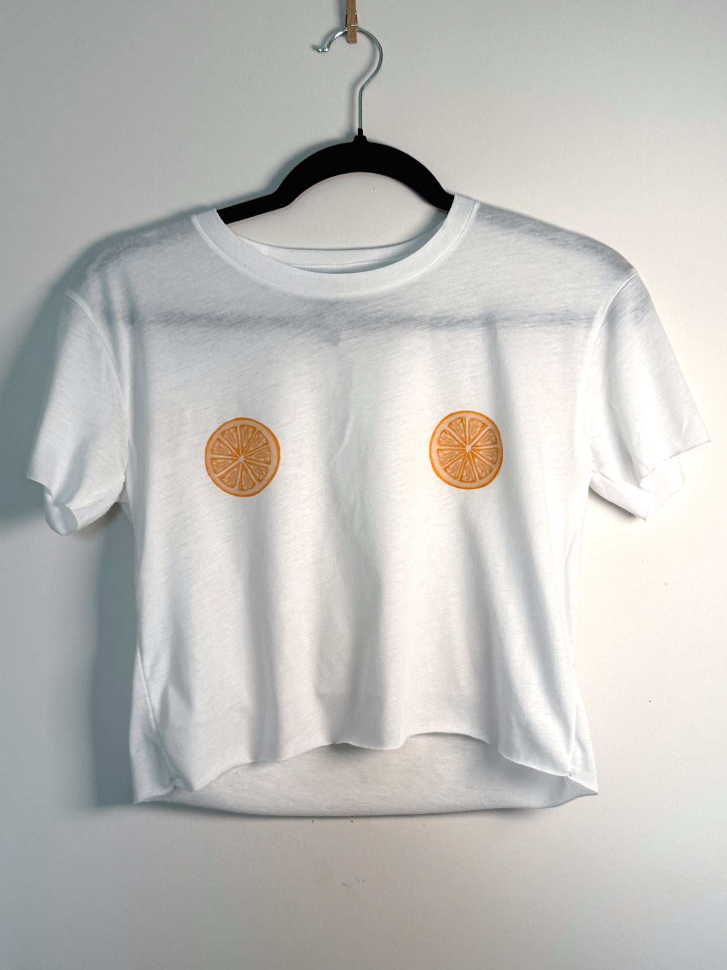 Squeeze These Cropped Tee | Graphic Crop Top (ORANGE SLICE)