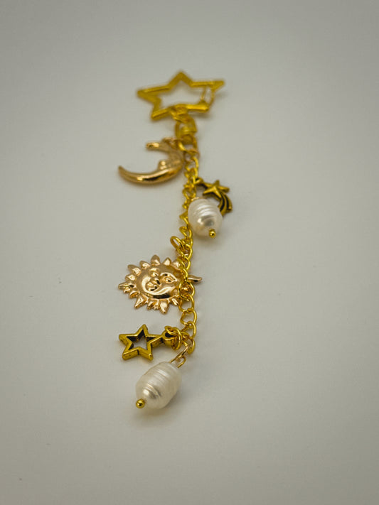 Gold Celestial Bag Charm | Handmade Key Chain
