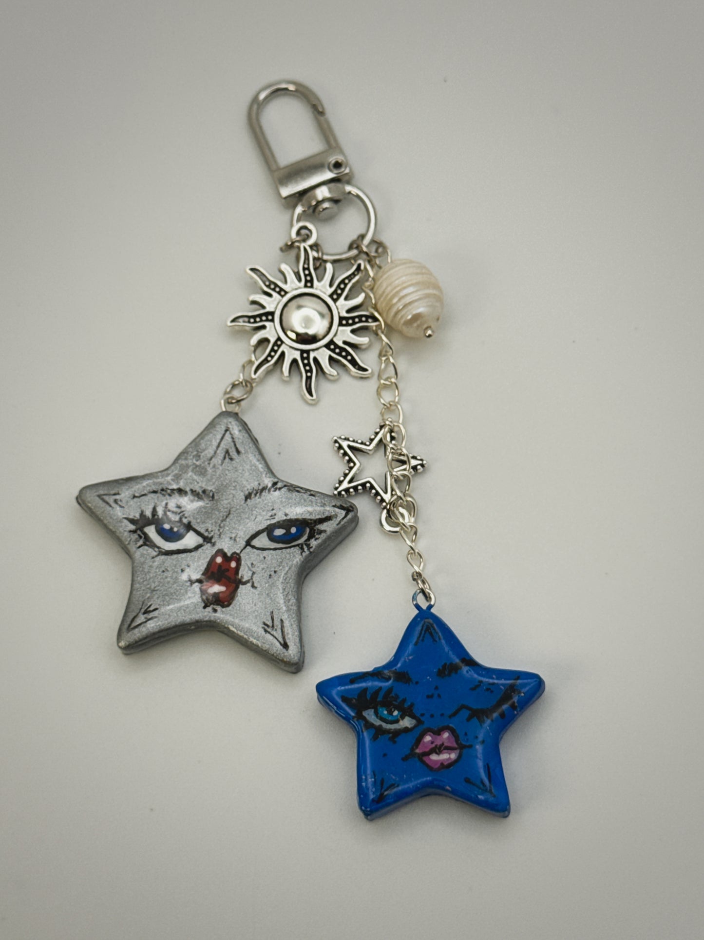Sassy Stars Charm | Handmade Polymer Clay Key Chain