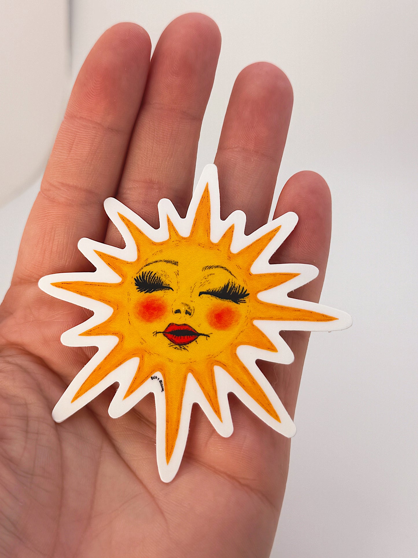 Miss Sunny Vinyl Sticker | Whimsical Celestial Sun Art
