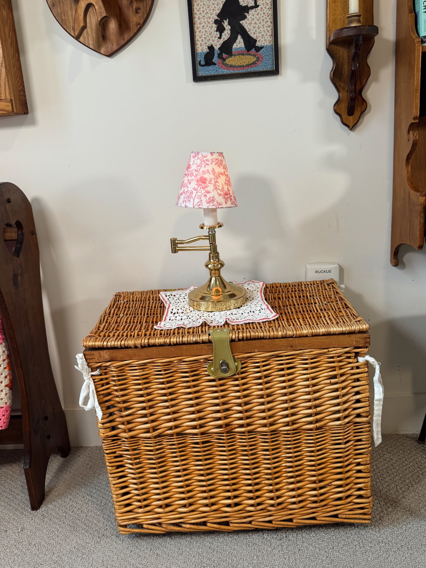 Vintage Brass Candlestick Lamp with Adjustable Swing Arm