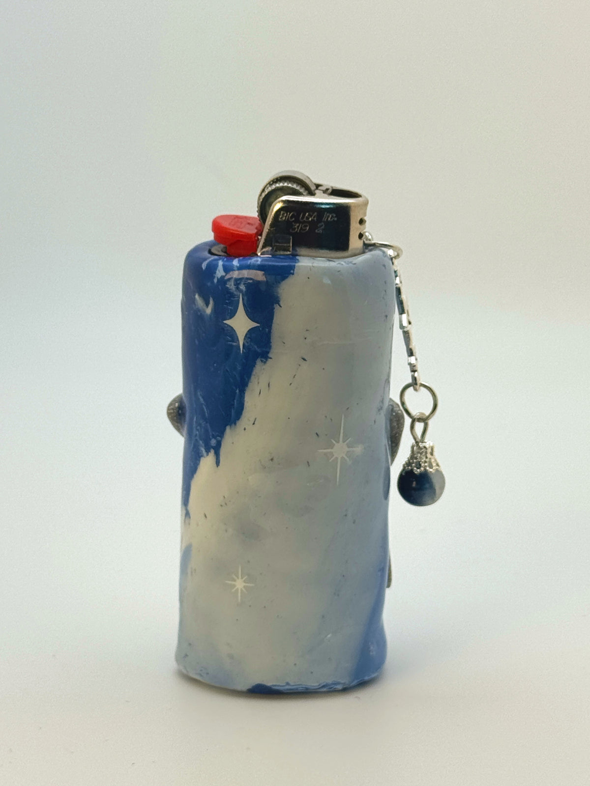 Celestial Star Case with charm| Fits Standard Bic | Handmade Polymer Clay Art