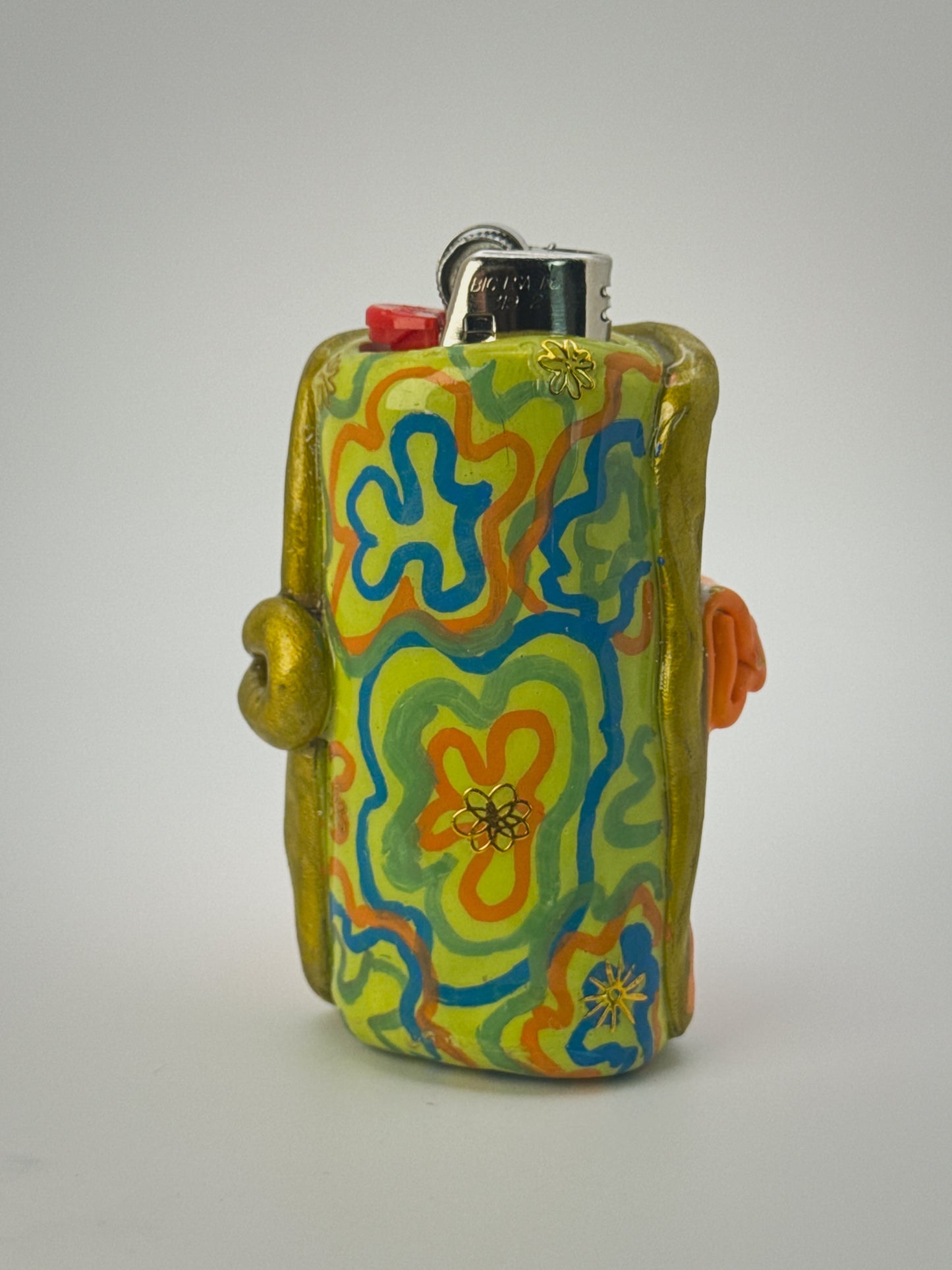 Sardine Tin Lighter Case| Fits Standard Bic | Handmade Polymer Clay Art