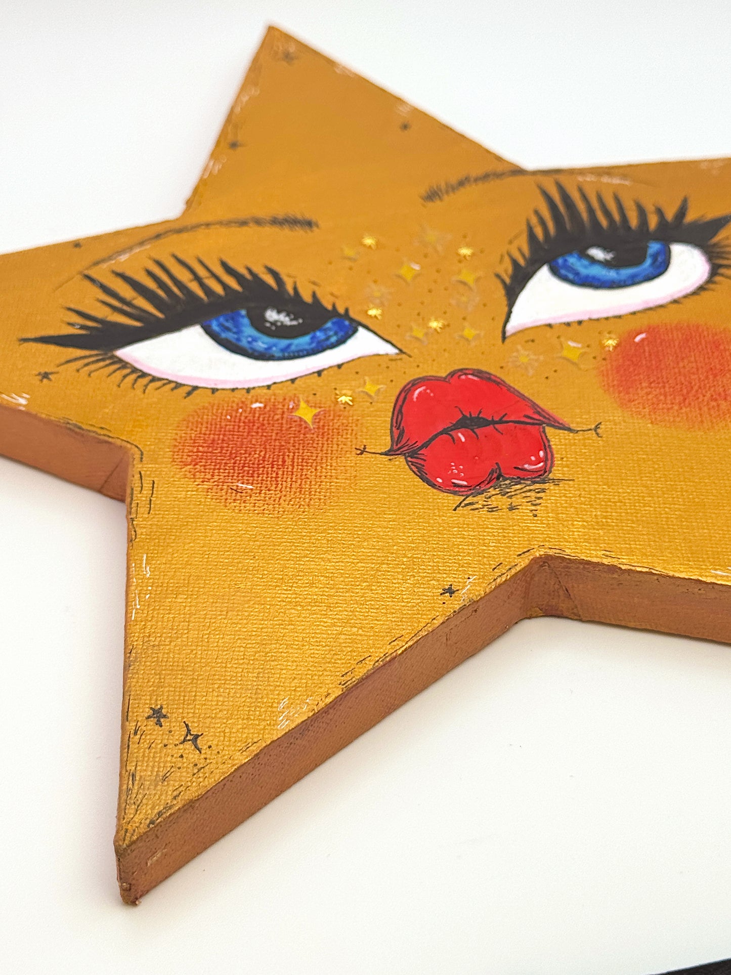 Celestial Star Babe – Hand-Painted 10” Wall Art