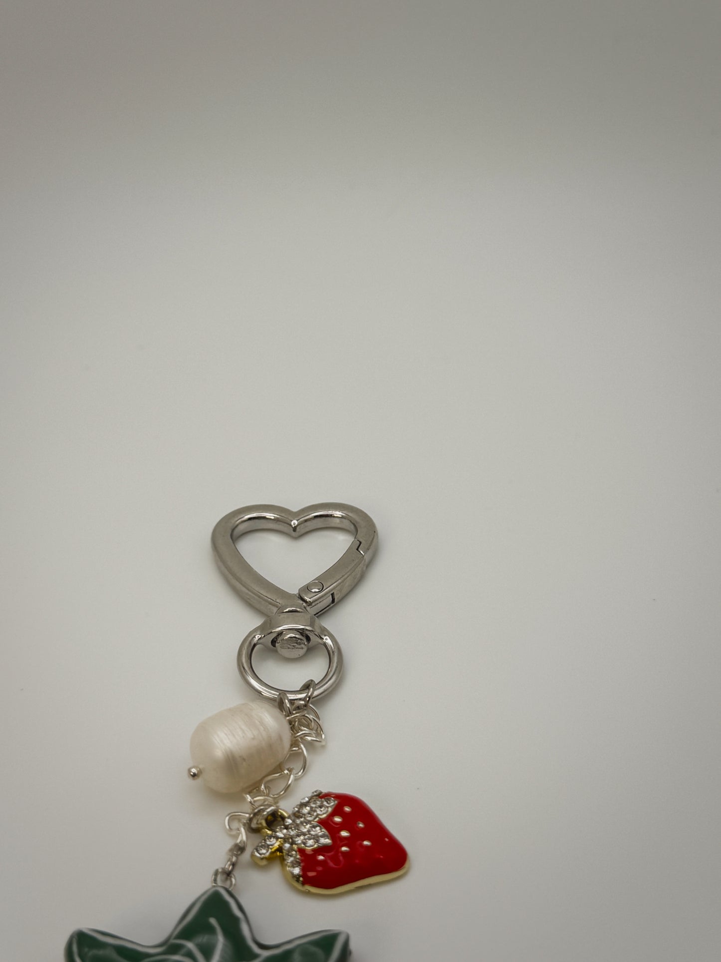 Winking Strawberry Bag Charm | Handmade Polymer Clay Key Chain