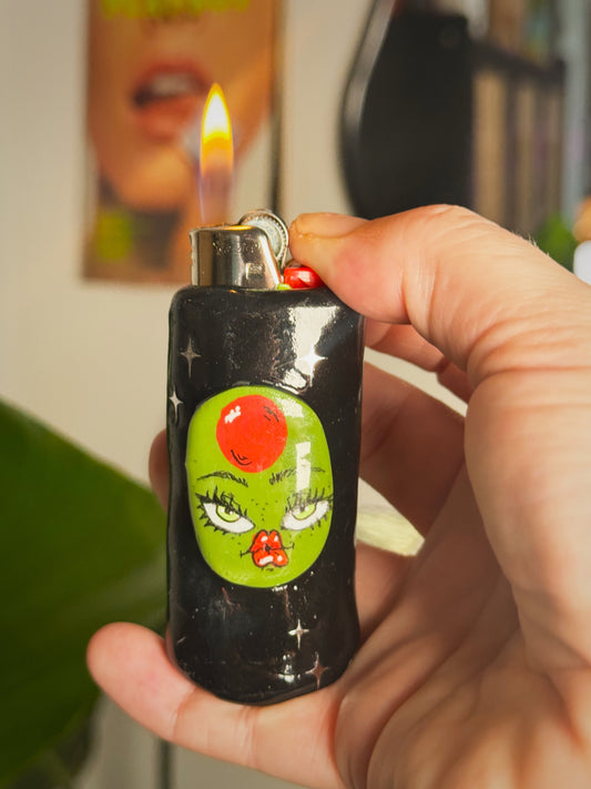 Sassy Olive Lighter Case| Fits Standard Bic | Handmade Polymer Clay Art