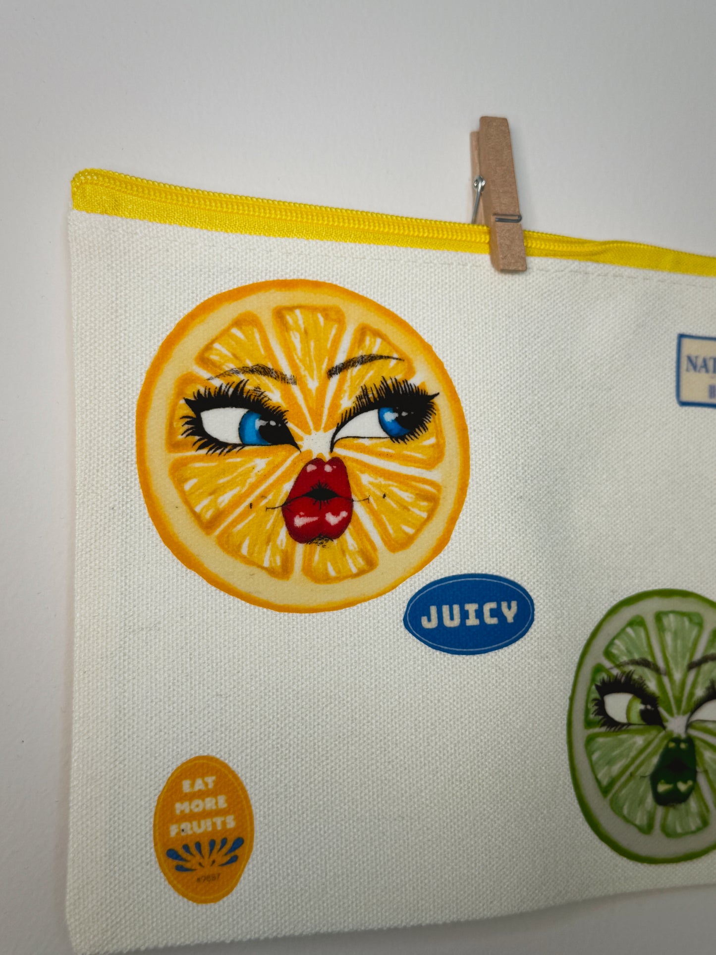 Citrus Sisters Bag Hand-Pressed Bag | 8 x 6 Natural Cotton