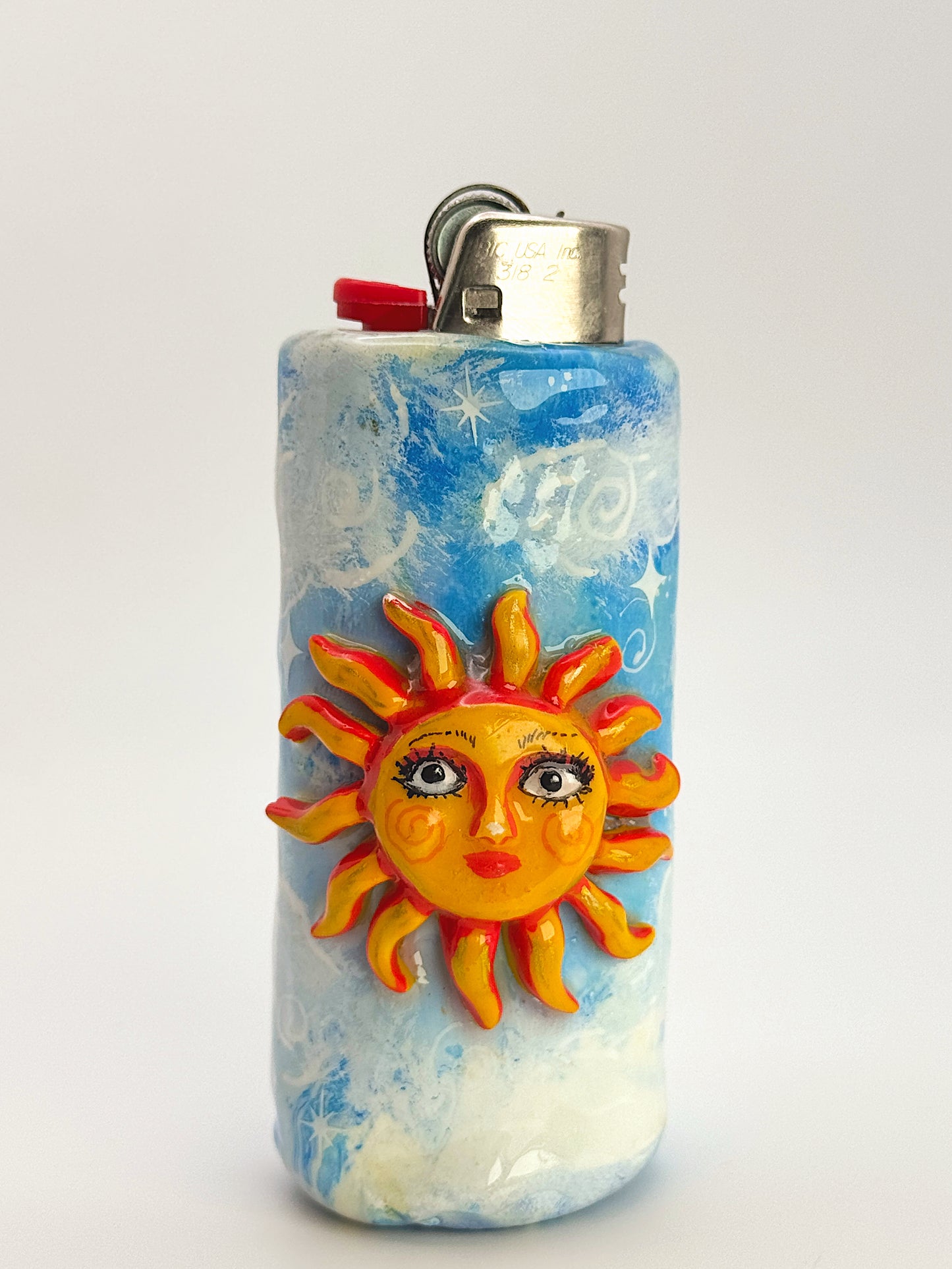 Celestial Sun Babe – Hand-Sculpted Celestial Sun Lighter Case