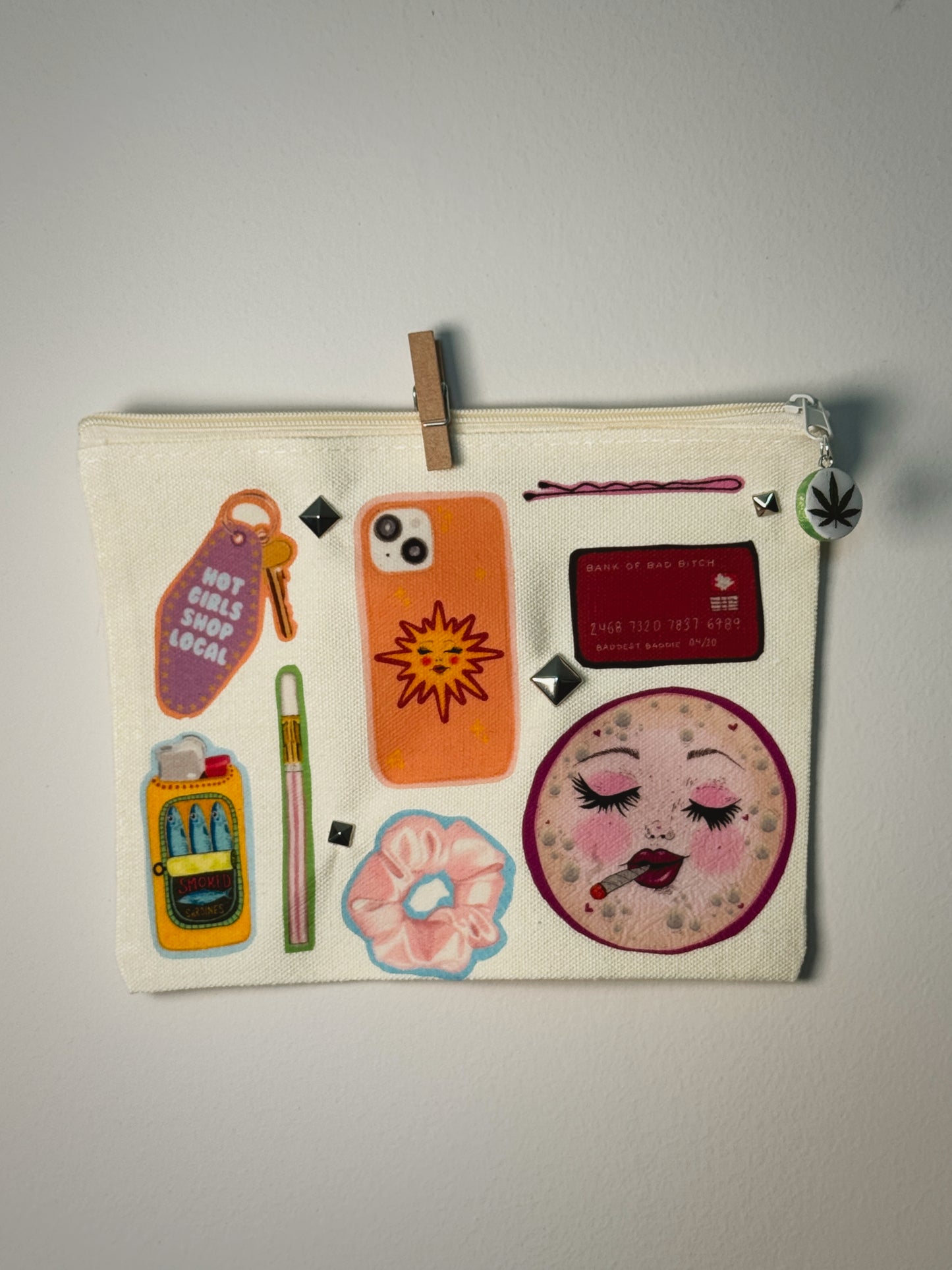 Stoner Girl Hand-Pressed Bag | 8 x 6 Natural Cotton | Luxe