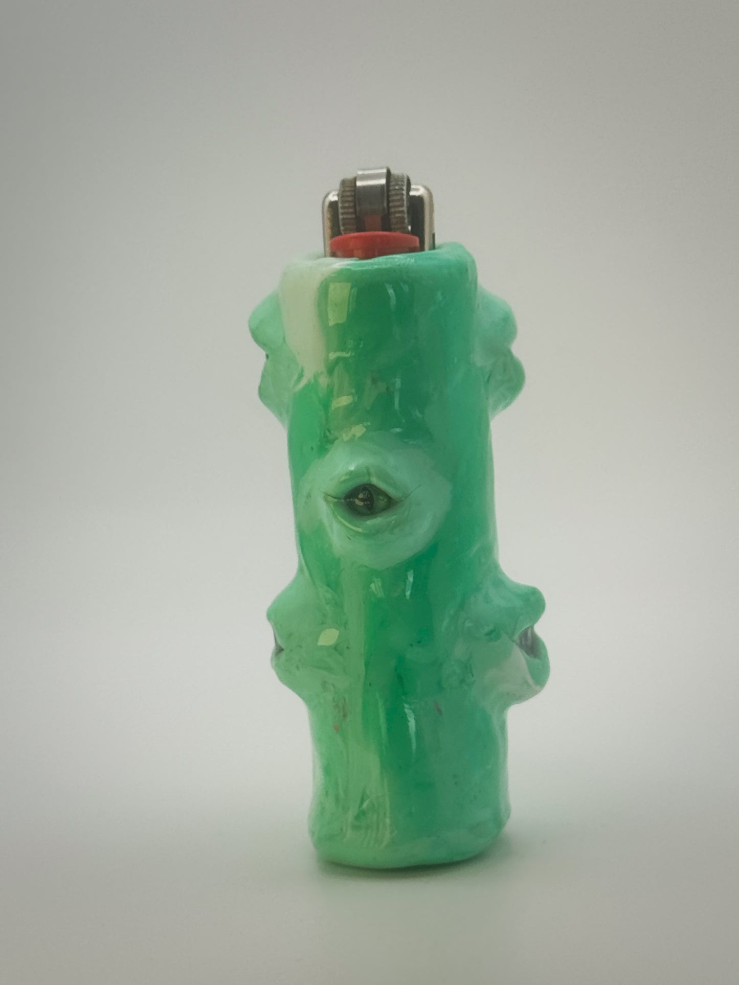 Eyeball Lighter Case with charm| Fits Standard Bic | Handmade Polymer Clay Art