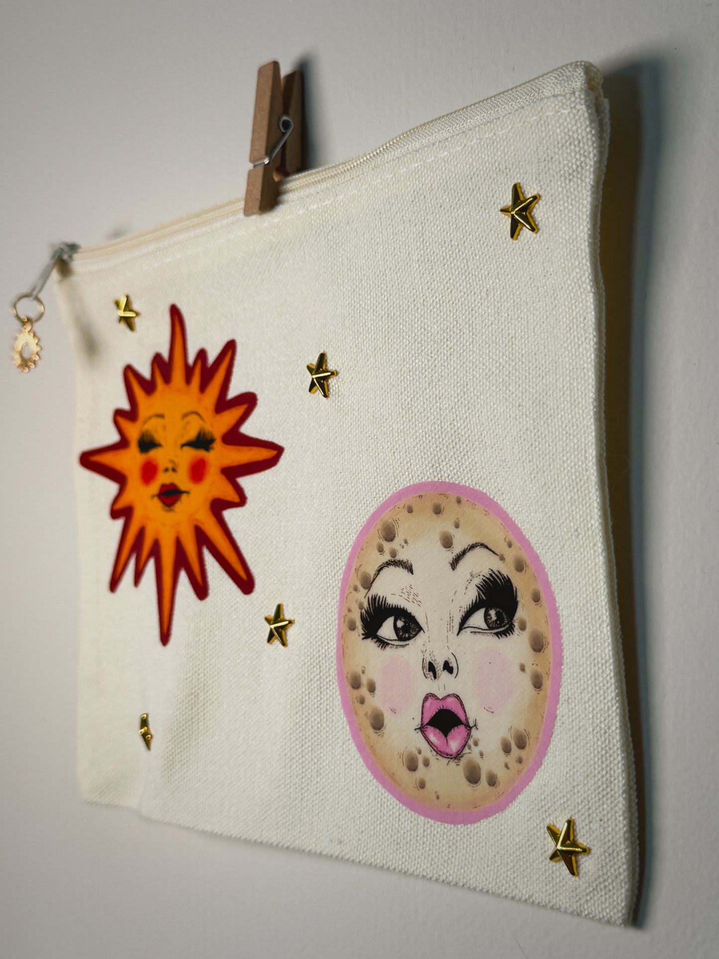 Celestial Hand-Pressed Bag | 8 x 6 Natural Cotton | Luxe