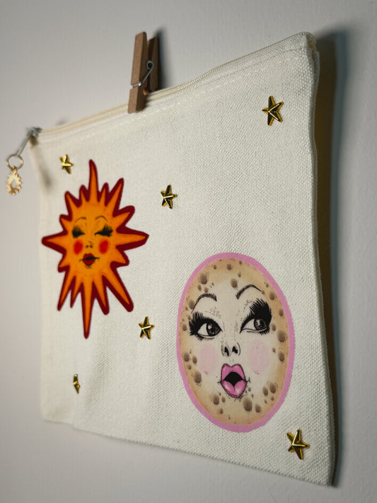 Celestial Hand-Pressed Bag | 8 x 6 Natural Cotton | Luxe