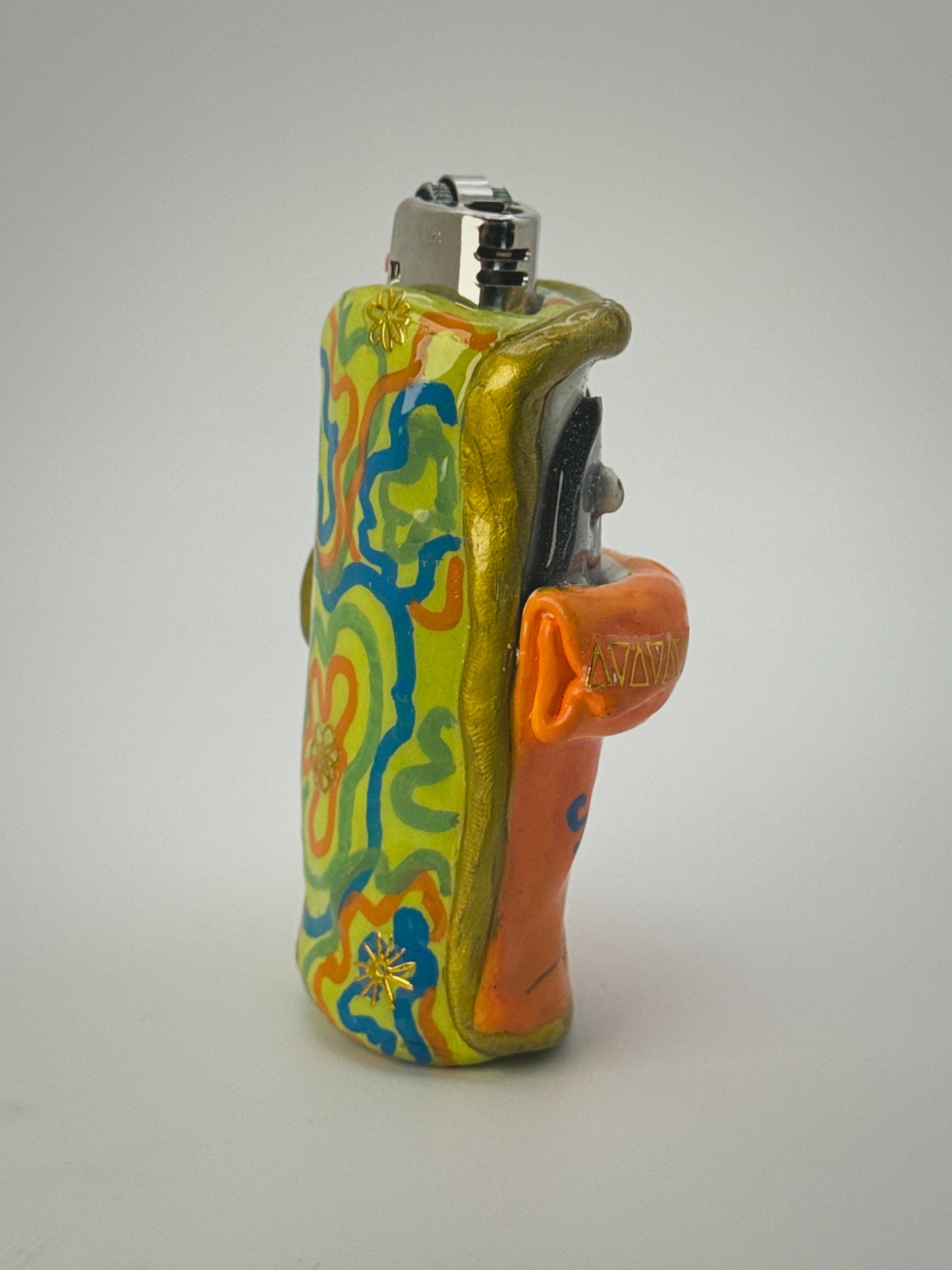 Sardine Tin Lighter Case| Fits Standard Bic | Handmade Polymer Clay Art