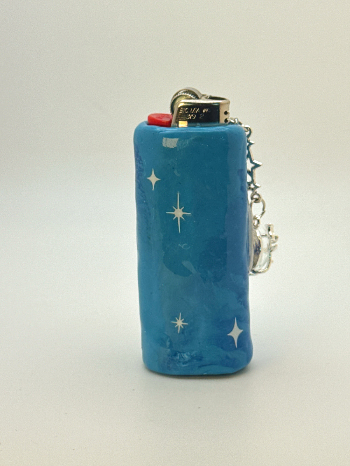 Celestial Moon Case with charm| Fits Standard Bic | Handmade Polymer Clay Art