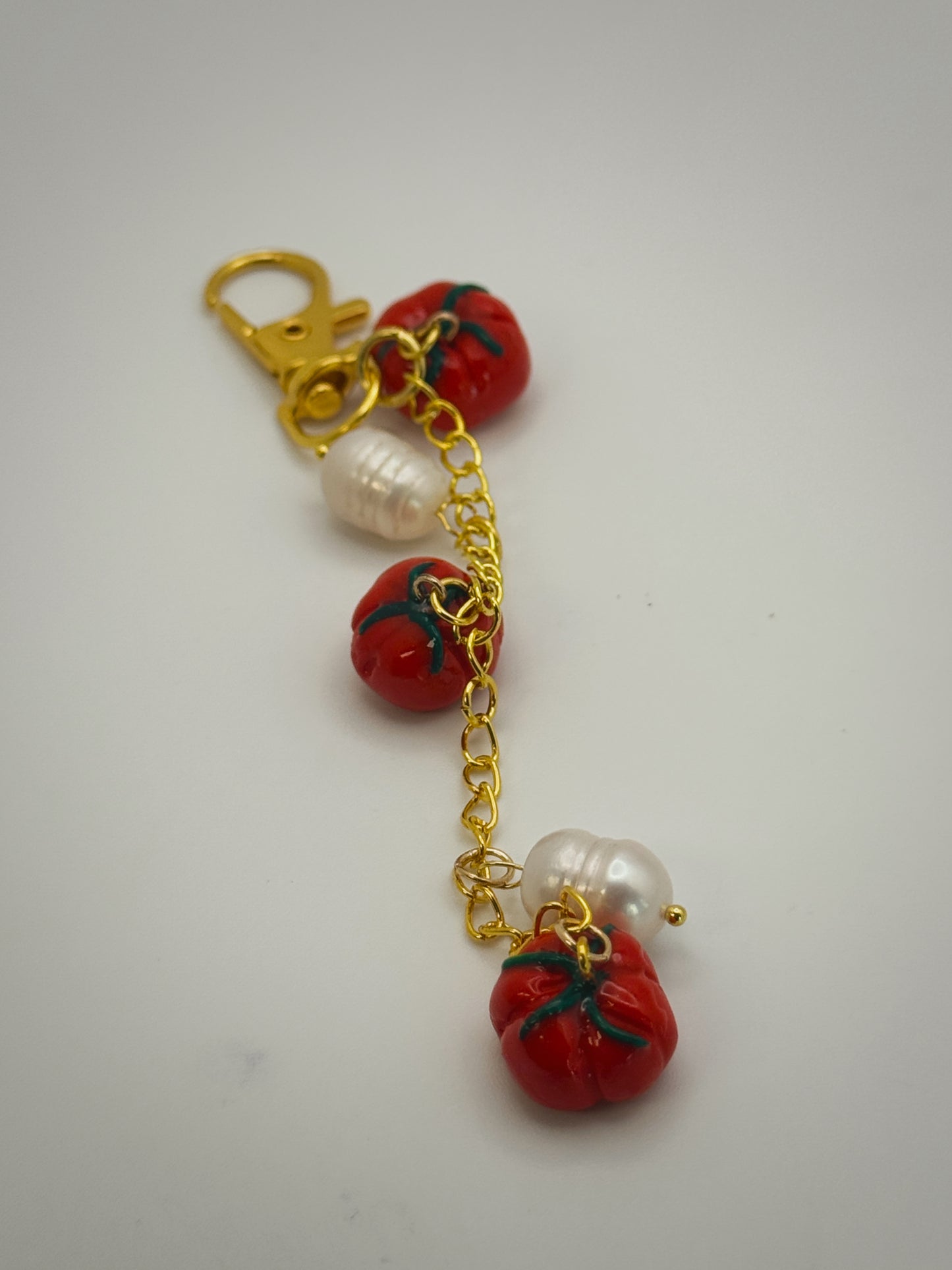 Tomatoes Keychain – Handmade Polymer Clay Bag Charm