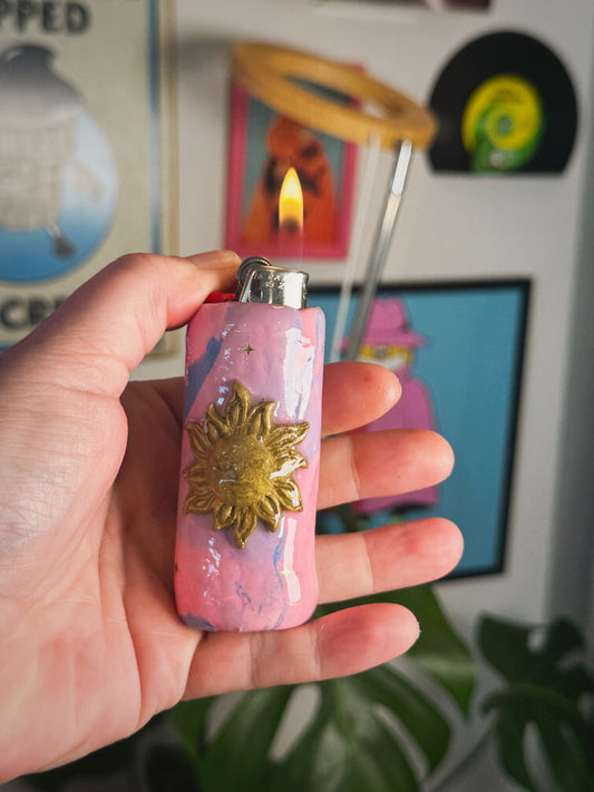Celestial Lighter Case| Fits Standard Bic | Handmade Polymer Clay Art