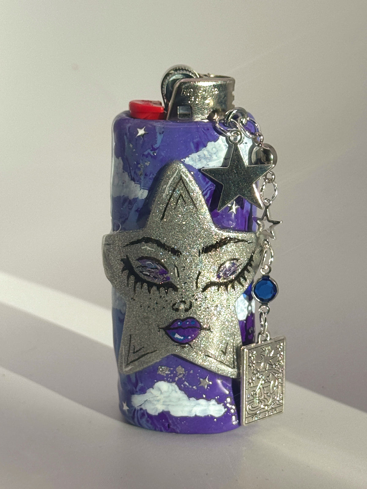 Galactic Star Princess Case with charm| Fits Standard Bic | Handmade Polymer Clay Art