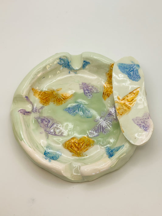 Butterfly Ashtray w/ Joint Holder | Whimsical Bug Ashtray | Handmade