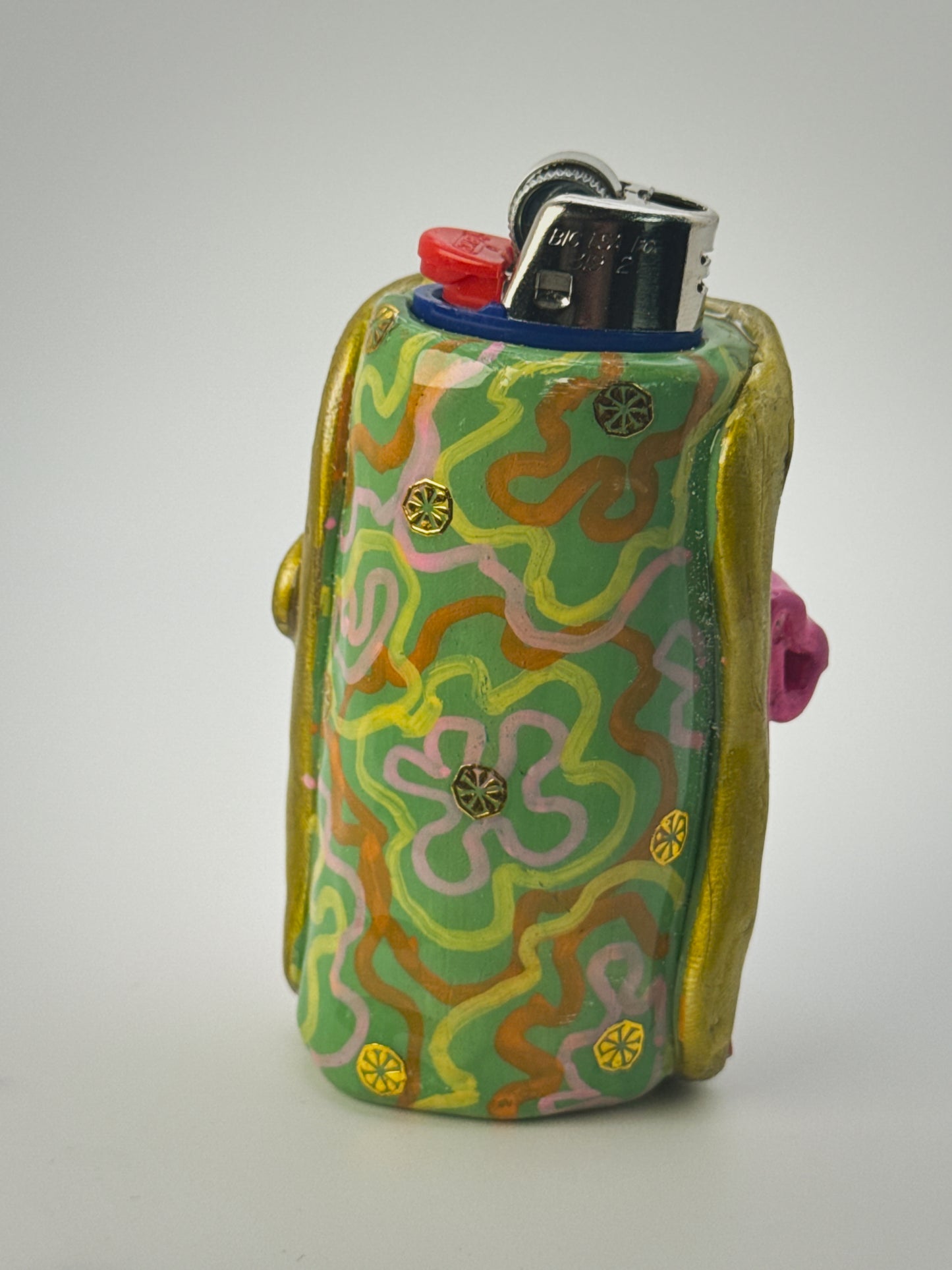 Sardine Tin Lighter Case| Fits Standard Bic | Handmade Polymer Clay Art