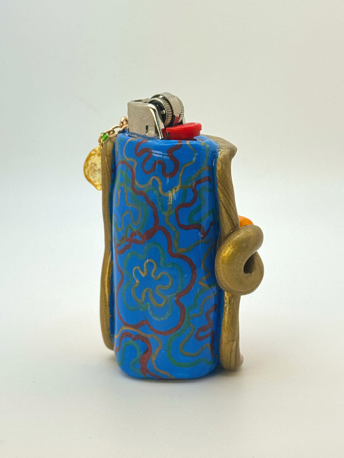 Sardines Tin Case with charm| Fits Standard Bic | Handmade Polymer Clay Art